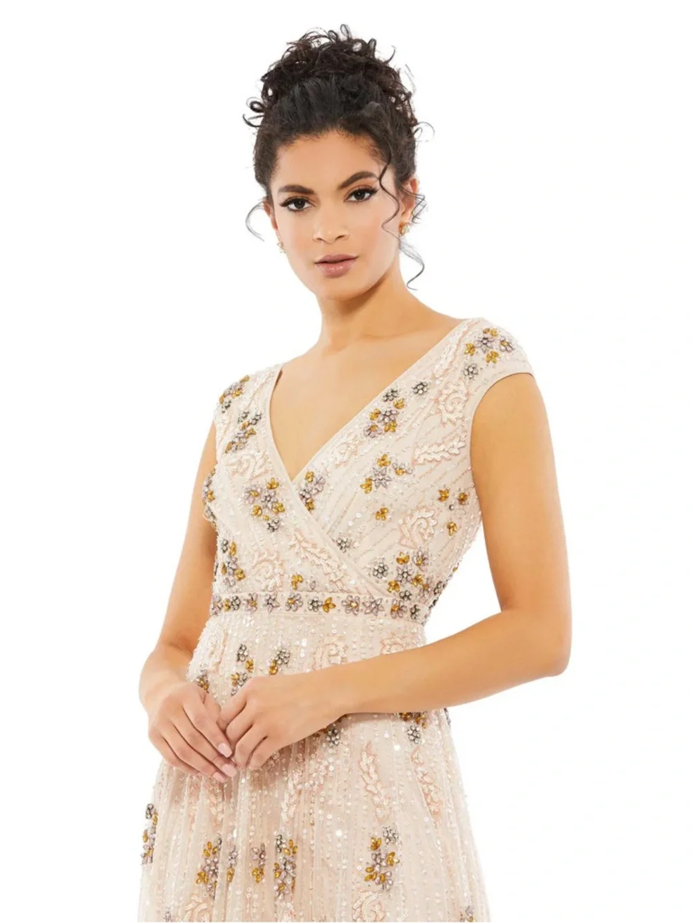 Mac Duggal Embellished Cap Sleeve Maxi Dress - Picture 3 of 3